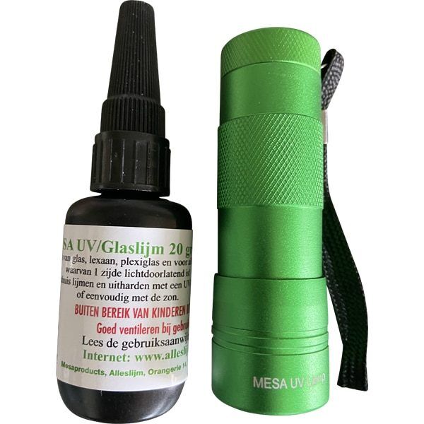 Glaslijm 20 gram dun + 12 led's UV lampje 1 glaslijm-dik-12-led-uv-lamp